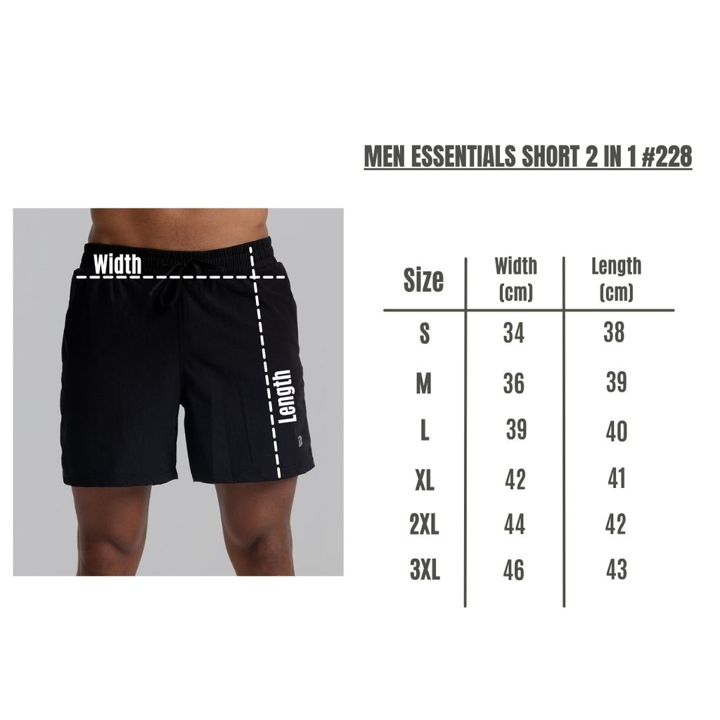 Men Essentials Short 2 in 1 #228