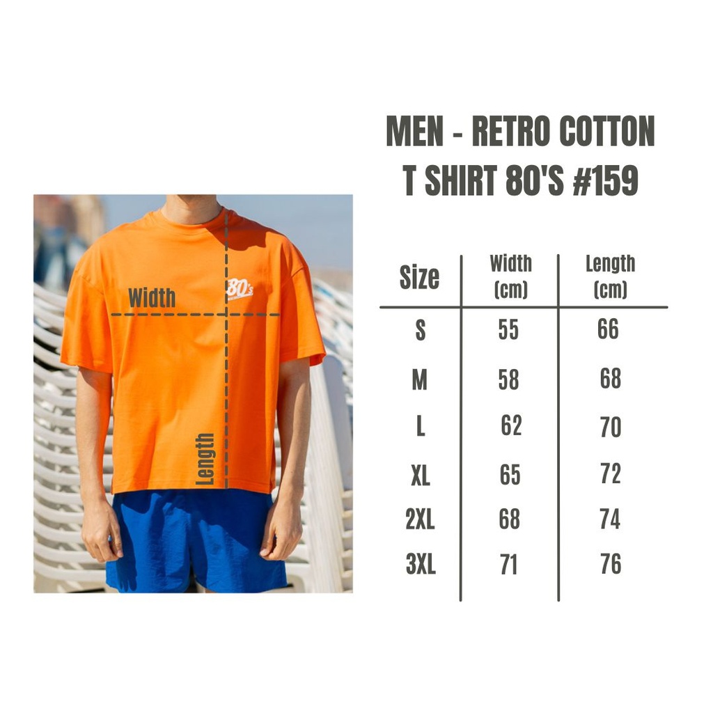 Men - Retro Cotton T shirt 80'S #159