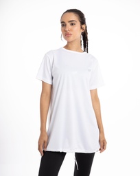 [WwSM1764] Women Short Sleeve T-Shirt-Long Fit. (white, S)